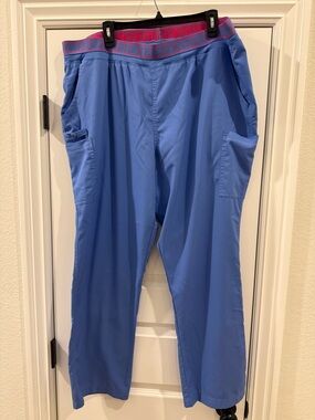 Med Couture Scrub Pants Women's 2XL Blue Touch 2 Cargo Pocket 7739